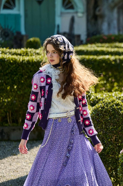 Floral Crochet Knit Patchwork Cardigan,Valentine