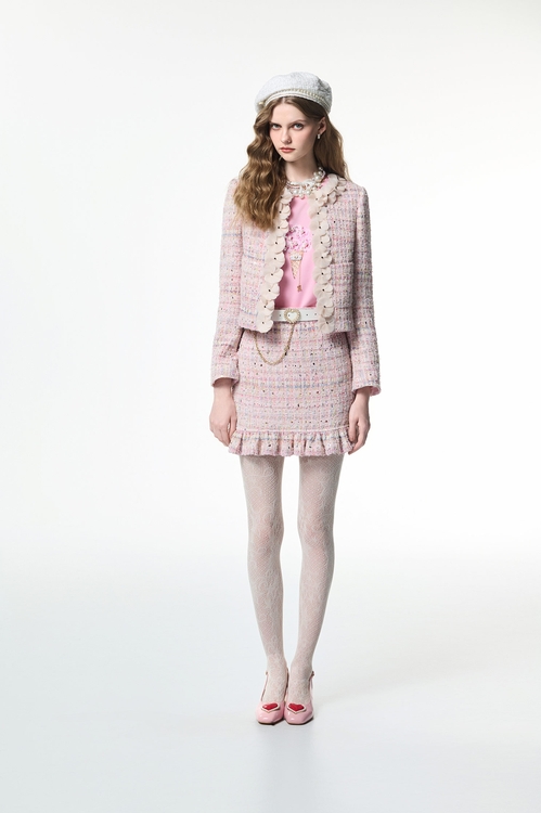Pink Tweed Sequin Jacket,Valentine