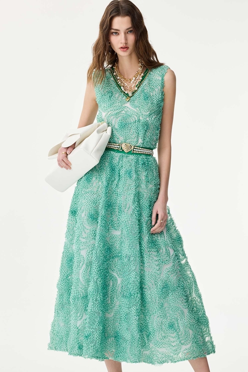 Checkerd Mesh Floral Maxi Skirt,Midi skirts