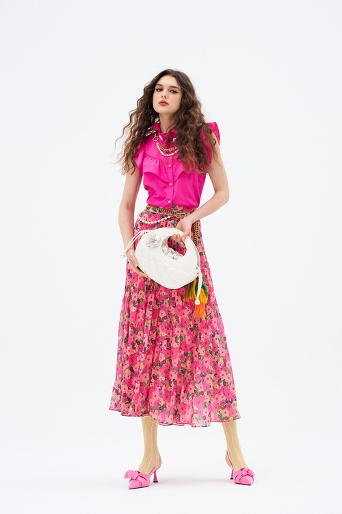 Floral Print Maxi Skirt,Midi skirts