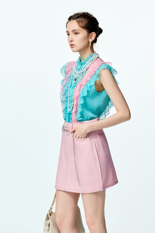 Metallic Sheen Pink Denim Skirt,,Metallic Sheen Pink Denim Skirt,Season (AW) Look,Midi skirts,Office Looks,Denim,Denim skirts,Season (AW) Look,Valentine,blossoms,Lace,Lace skirts,upperclass,Midi skirts,co-ord sets,Mini skirts,Shorts,Season (AW) Look,Pencil skirts,co-ord sets,Denim,Denim mini skirts,Denim skirts,pearl,Mini skirts,Season (AW) Look,blossoms