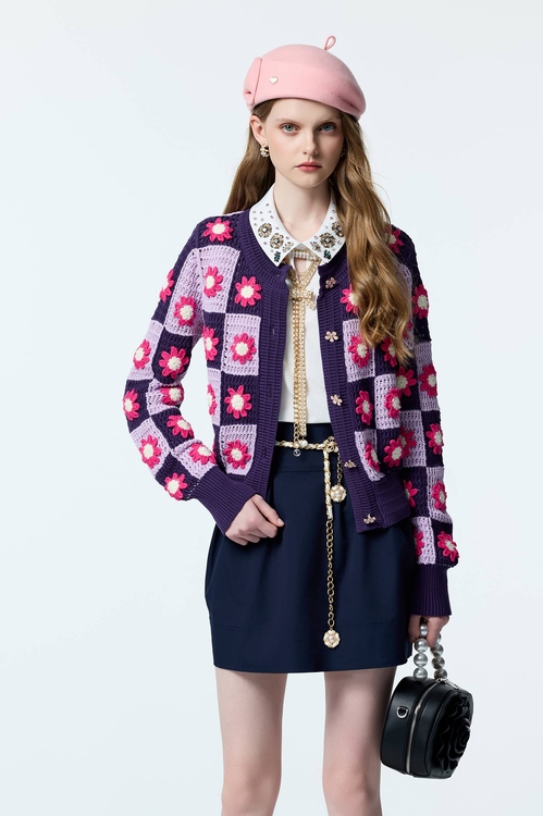 Navy Puff Short Skirt,Valentine