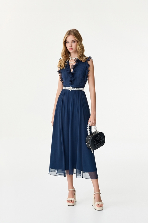 Ruffle Detail Chiffon Dress,,Ruffle Detail Chiffon Dress,Dresses,Season (SS) Look,Black dresses,Dresses,Season (SS) Look,Chiffon,Dresses,Season (SS) Look,Cotton,bows,V-neck dresses,cocktaildresses,Season (SS) Look,Stripe,Evening dresses,Chiffon,Chiffon dresses