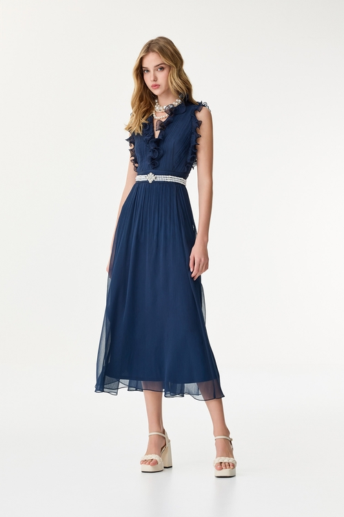Ruffle Detail Chiffon Dress,,Ruffle Detail Chiffon Dress,Dresses,Season (SS) Look,Black dresses,Dresses,Season (SS) Look,Chiffon,Dresses,Season (SS) Look,Cotton,bows,V-neck dresses,cocktaildresses,Season (SS) Look,Stripe,Evening dresses,Chiffon,Chiffon dresses