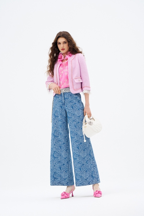 Floral Lace Vest With Ruffle Collar,Tops