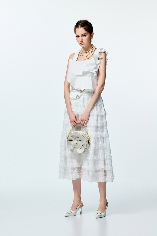 Asymmeric Ruffle Detail Vest,sleeveless tops,sleeveless tops,Sleeveless tops,sleeveless tops