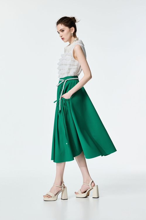 Tiered Organza Pleated Detail Vest,sleeveless tops,sleeveless tops,Sleeveless tops,sleeveless tops