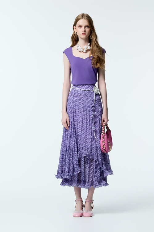 Purple Sweet Heart Neckline Tank Top,Valentine