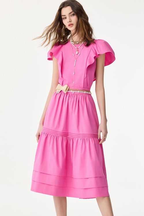 Ruffle Sleeve Fushia Pink Top,,Ruffle Sleeve Fushia Pink Top,Tops,Season (SS) Look,Chiffon,Chiffon tops,T-shirts,Tops,Season (SS) Look,Lace,Tops,Season (SS) Look,bows