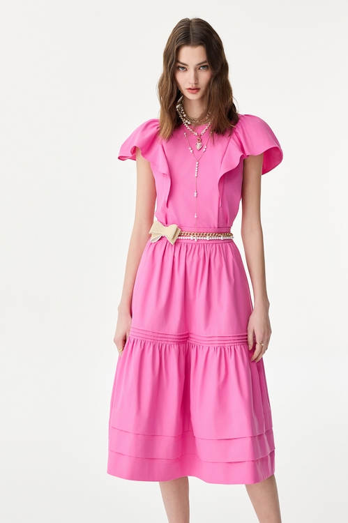 Ruffle Sleeve Fushia Pink Top,,Ruffle Sleeve Fushia Pink Top,Tops,Season (SS) Look,Chiffon,Chiffon tops,T-shirts,Tops,Season (SS) Look,Lace,Tops,Season (SS) Look,bows
