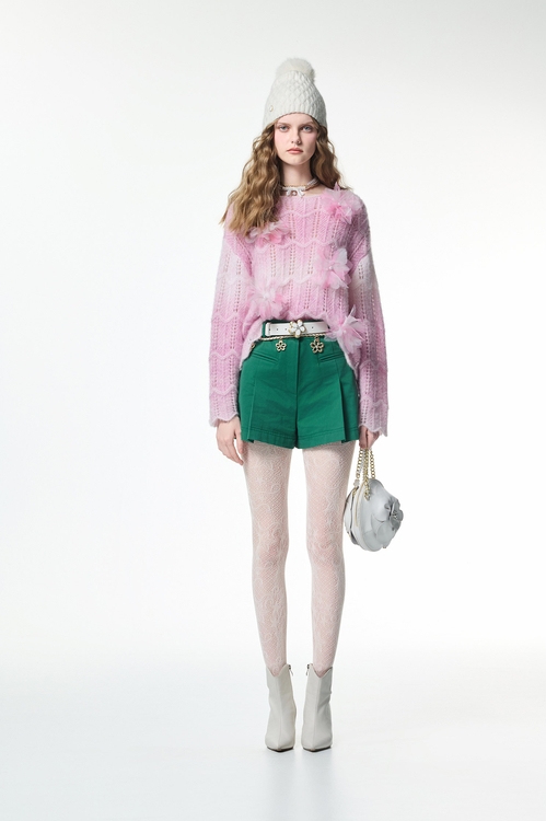 Gradient Pink Long Sleeve Knit Top,bestselling