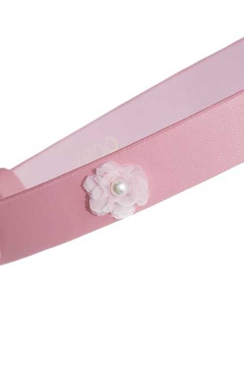 Chiffon Floral Leather Belt,,Chiffon Floral Leather Belt,Season (SS) Look,pearl,Leather,Chiffon