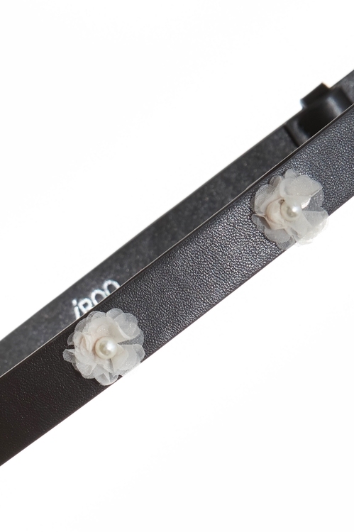 Chiffon Floral Leather Belt,,Chiffon Floral Leather Belt,Season (SS) Look,pearl,Leather,Chiffon,Season (SS) Look,pearl,Leather,Chiffon