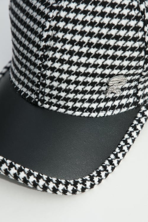 Houndstooth Print Baseball Cap,Hats