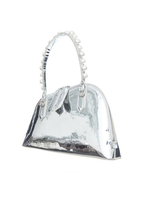 Sleak Pearl Applique Handbag,pearl