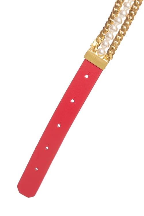 Black Pearl Chain Belt,Lucky Red