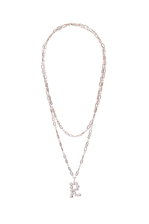 Two Layer Necklace With R Pendant,Accessories