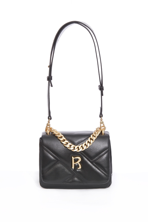 Black Sling Leather Flap Bag,Crossbody bags