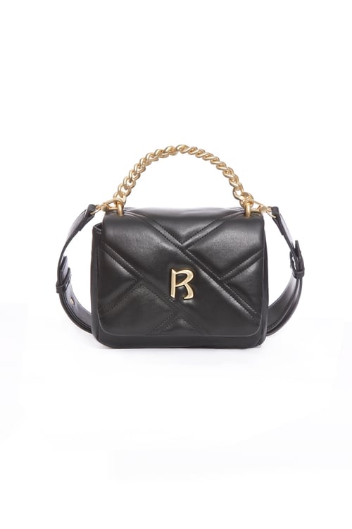 Black Sling Leather Flap Bag,Shoulder bags