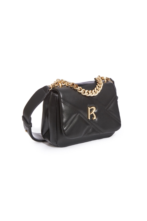 Black Sling Leather Flap Bag,Crossbody bags