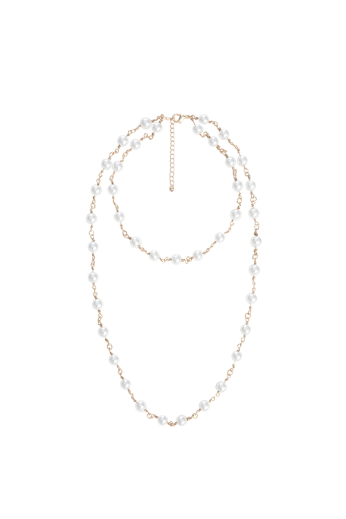 Double Layer Pearl Long Necklace,Necklaces