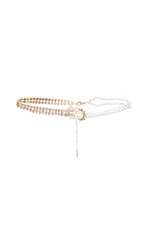 Layer Pearl Chain Necklace,pearl