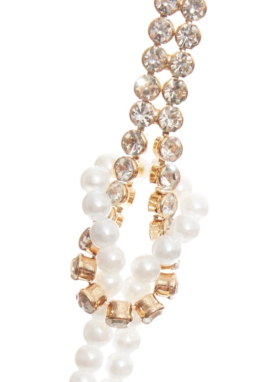 Layer Pearl Chain Necklace,pearl