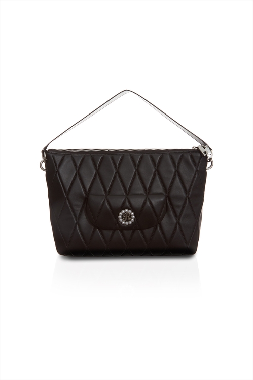 Classic Quilted Leather Bag,Plaid