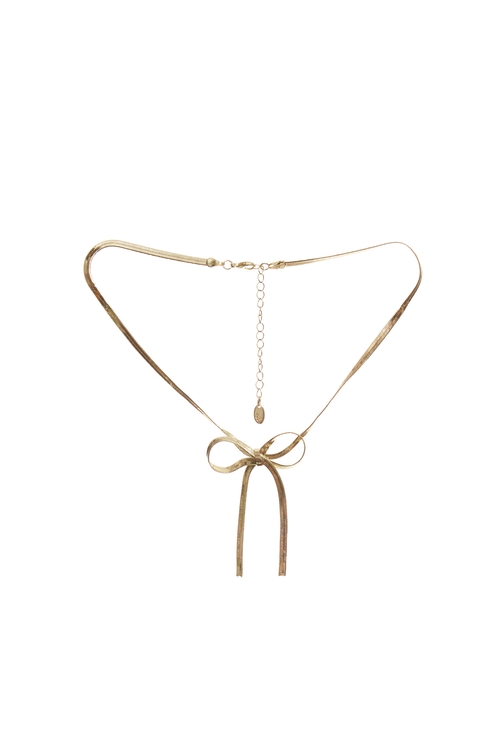 Front Bow Detail Necklace,Jeans