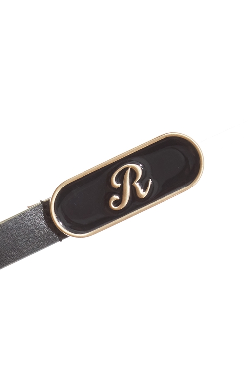 Classic R Logo Thin Leather Belt,Belts,Belts