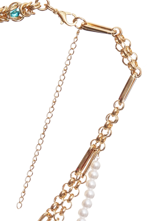 Asymmetric Chain Necklace With Pearl,,Asymmetric Chain Necklace With Pearl,Dresses,pearl,Season (AW) Look,Lace,bows,Necklaces,pearl,Season (AW) Look,Necklaces