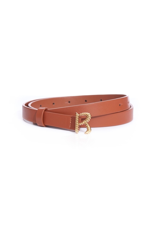 Gold 'R' Logo Thin Belt,Lucky Red