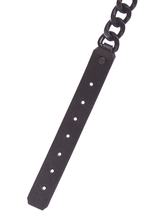 White Chain Leather Belt,Lucky Red