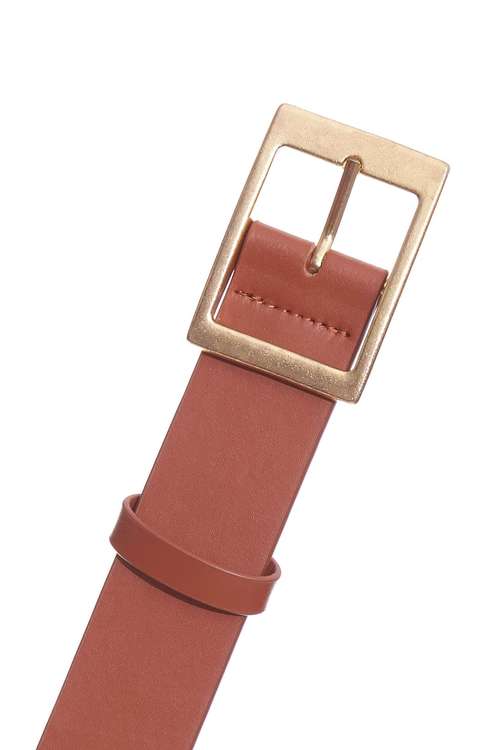 Studded Leather Belt,Lucky Red