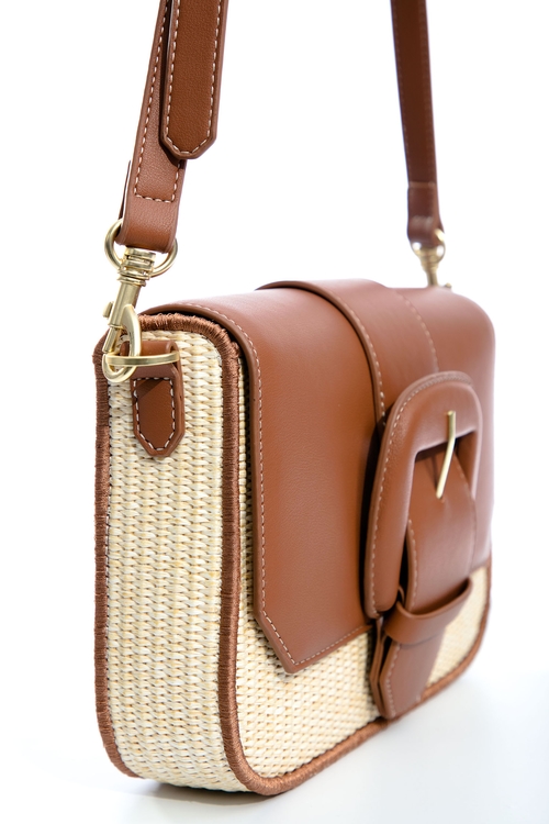 Woven Snap Closure Sling Bag,Crossbody bags