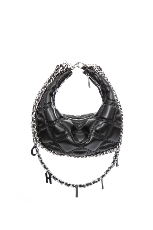 Half Moon Leather Sling Bag With Heart Pattern,Crossbody bags