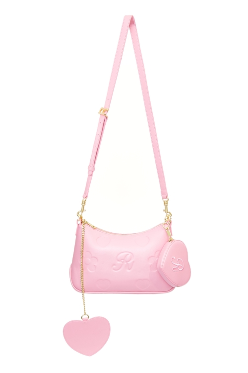 Pink Heart Pattern Print Hand Bag,Shoulder bags