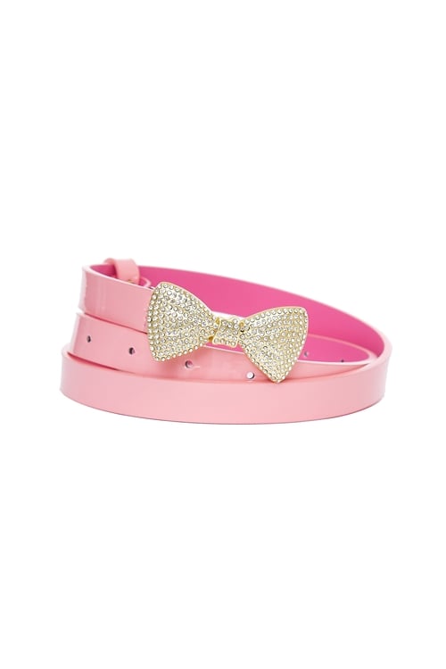 Bow Diamonte Leather Belt,bows