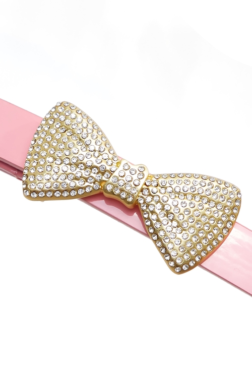 Bow Diamonte Leather Belt,bows