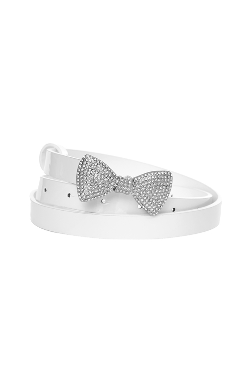 Bow Diamonte Leather Belt,bows