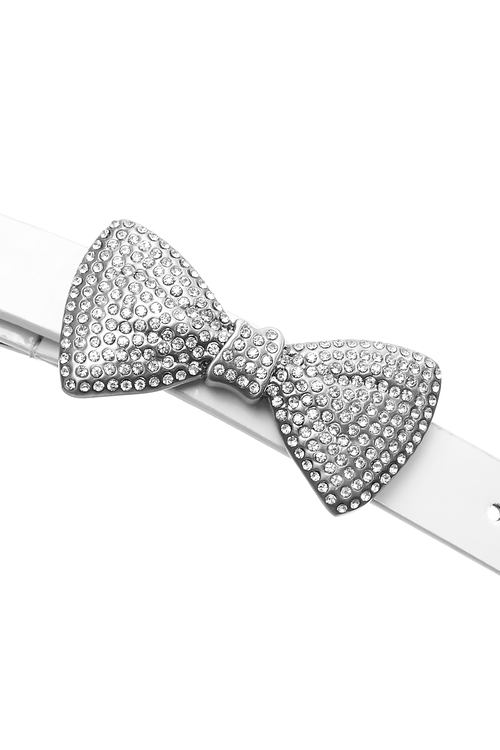 Bow Diamonte Leather Belt,bows