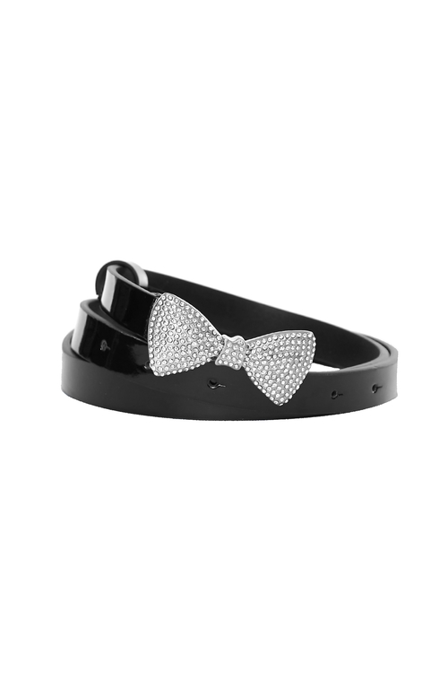 Bow Diamonte Leather Belt,bows