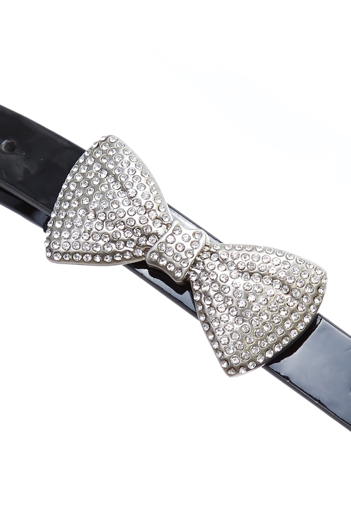 Bow Diamonte Leather Belt,bows