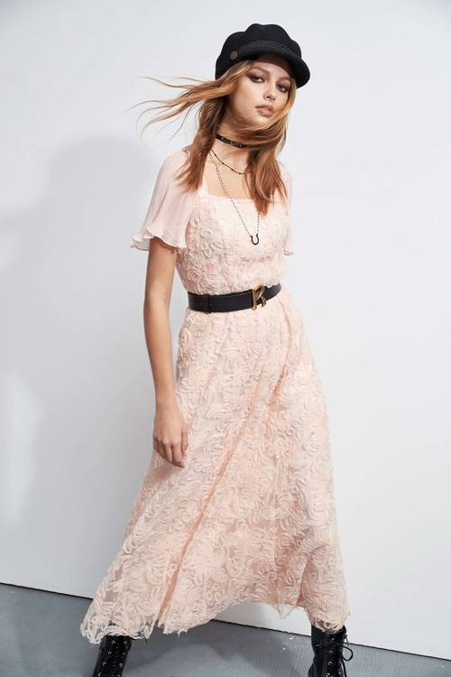 Full Lace Maxi Dress,Short sleeve dresses