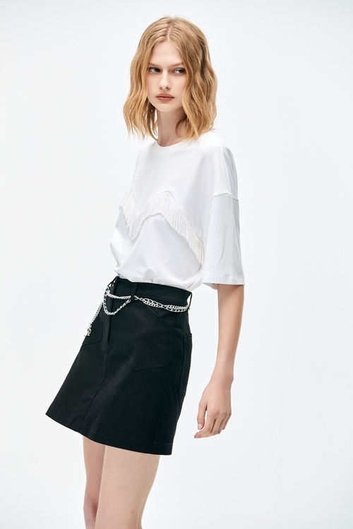 Basic Denim Mini Skirt,A-Line skirts