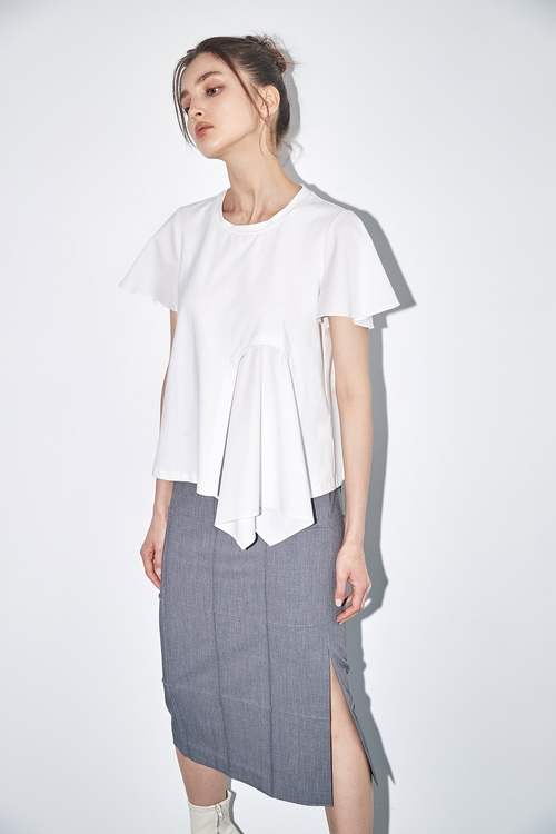 Basic Grey Skirt With Side Slit,Pencil skirts