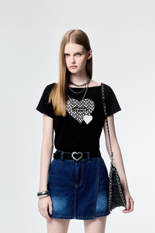 Faded Wash Denim Skorts,Shorts