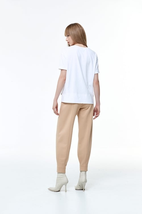 Back Elastic Waist Peg Leg Pants,pants,Pants