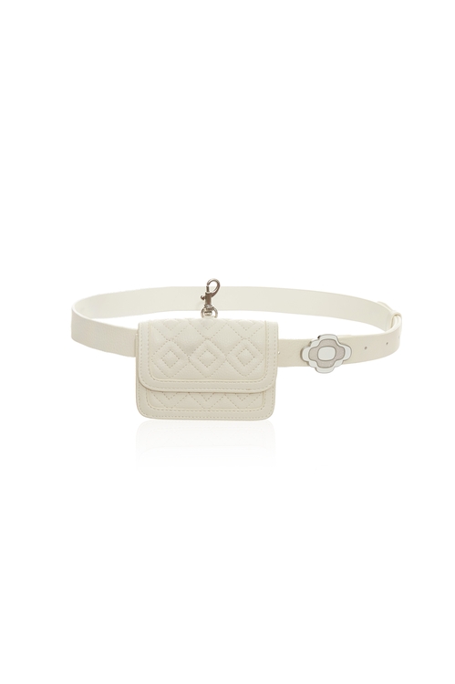 Quilted Pouch Leather Belt,,Quilted Pouch Leather Belt,Plaid,Belts,Season (AW) Look,Belts