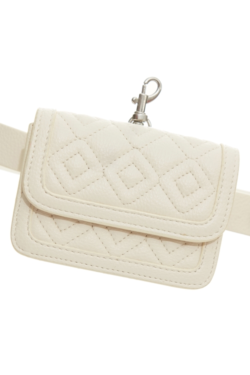 Quilted Pouch Leather Belt,,Quilted Pouch Leather Belt,Plaid,Belts,Season (AW) Look,Belts